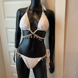 White Bikini with A LOT of charms!